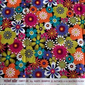 Michael Miller 1.5 yards of jewel tone Beatrice Bloom floral print cotton fabric